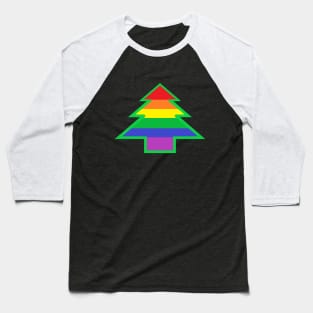 Homosexual/Homoromantic/Gay/Rainbow Pride: Christmas Tree Baseball T-Shirt